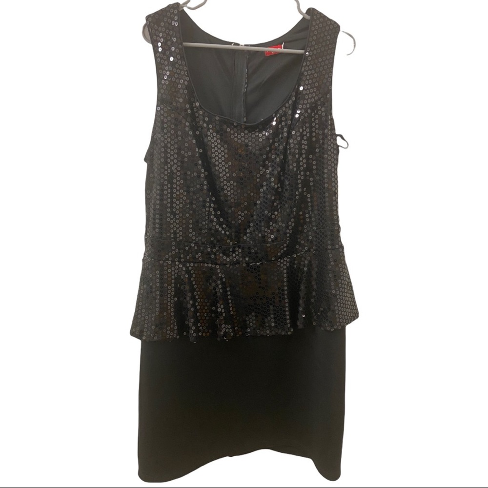 Women’s Ruby Rox Black Sequence Peplum Dress - Size 18